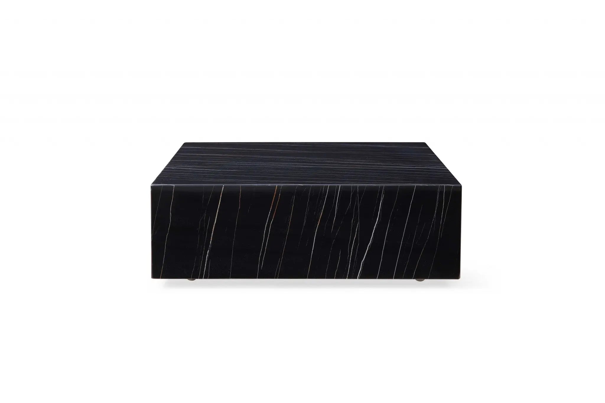 35" Black Genuine Marble And Brass Square Coffee Table Homeroots Living Room