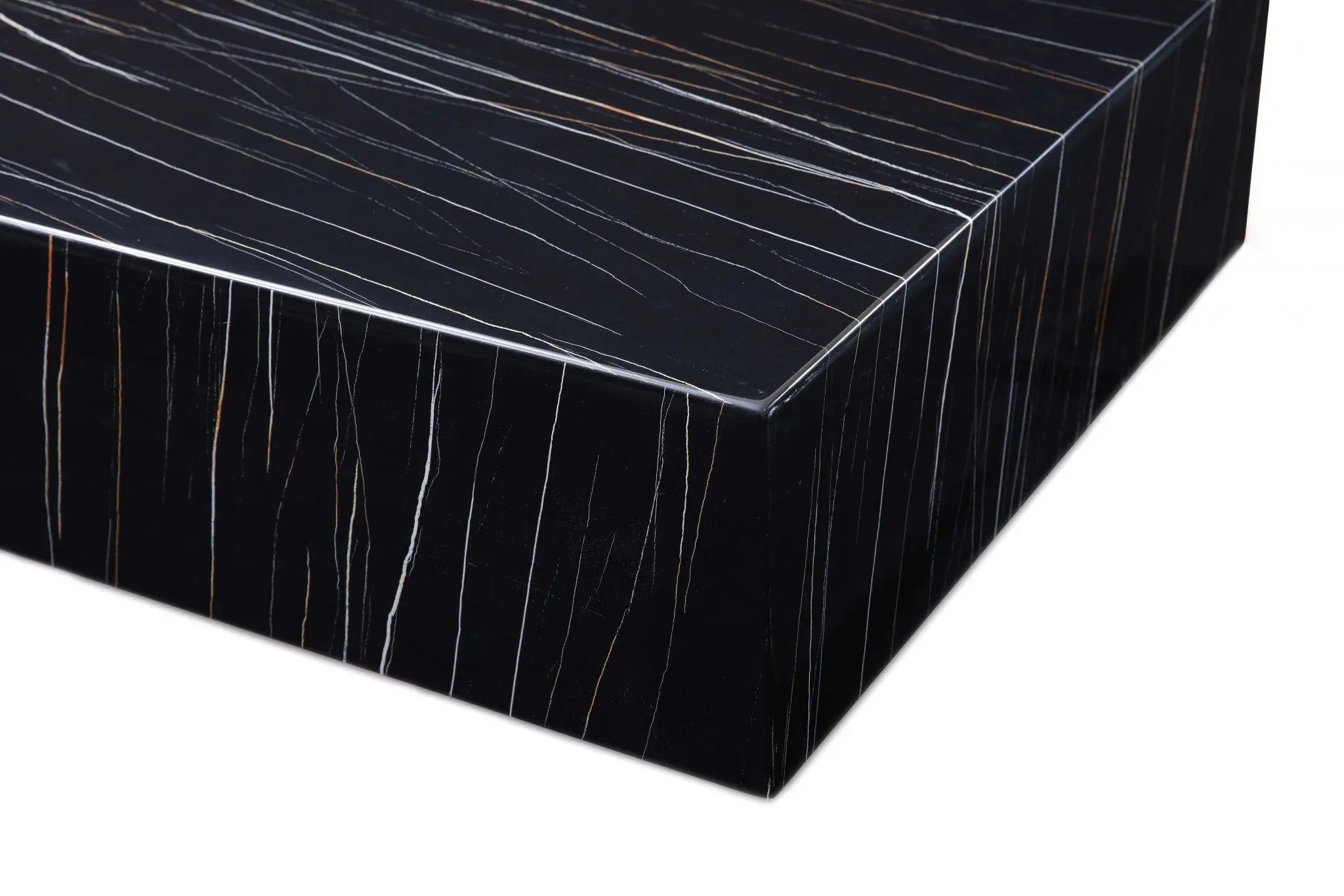 35" Black Genuine Marble And Brass Square Coffee Table Homeroots Living Room
