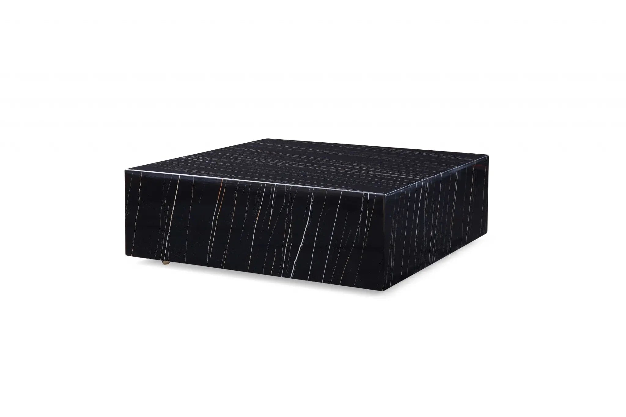 35" Black Genuine Marble And Brass Square Coffee Table Homeroots Living Room