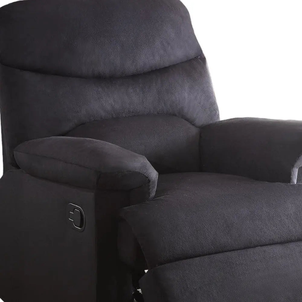 35" Black Microfiber Manual Recliner Homeroots Living Room
