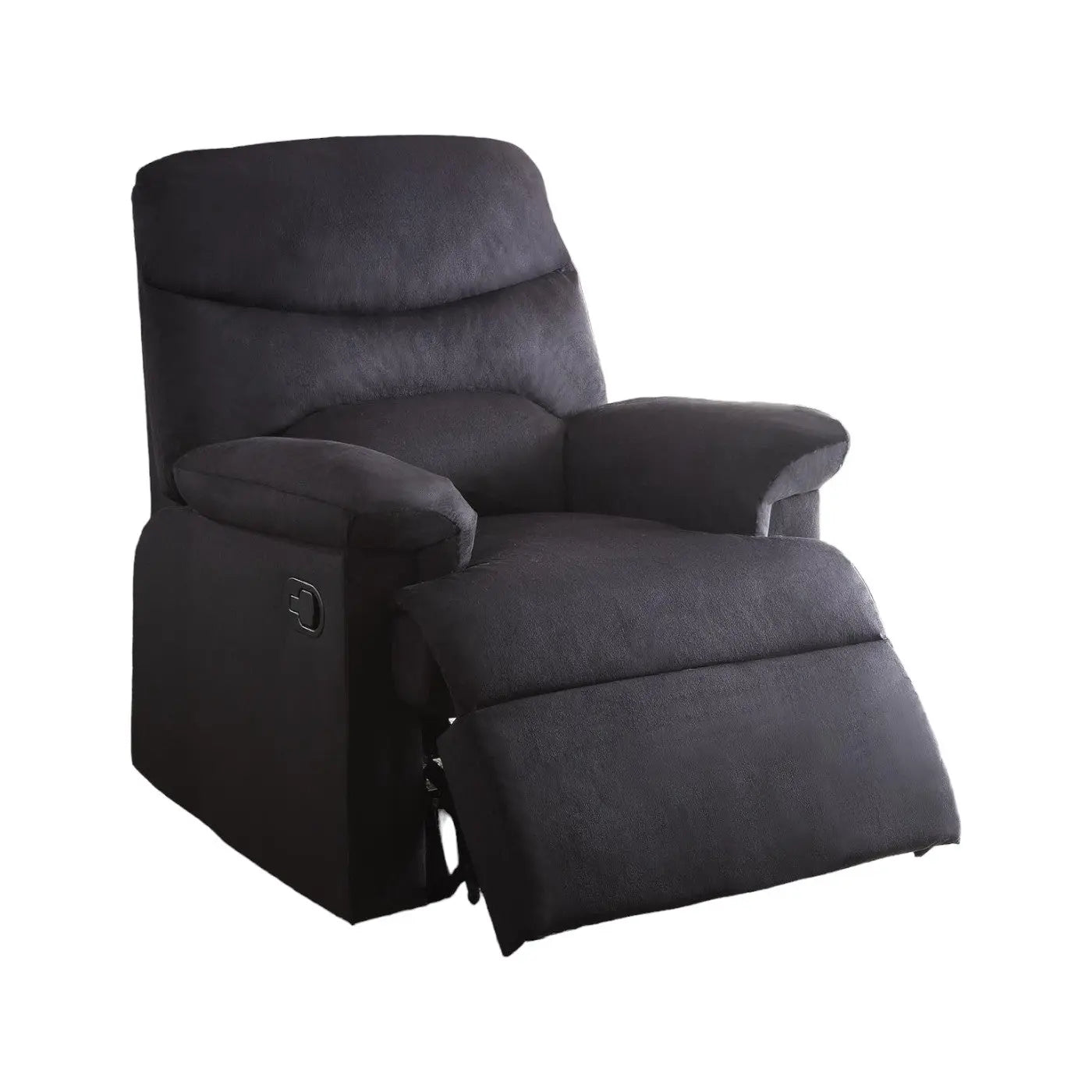 35" Black Microfiber Manual Recliner Homeroots Living Room