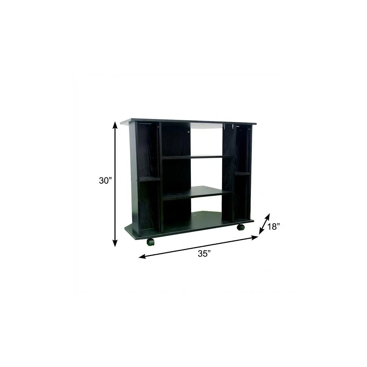 35" Black Open Shelving TV Stand Homeroots Living Room
