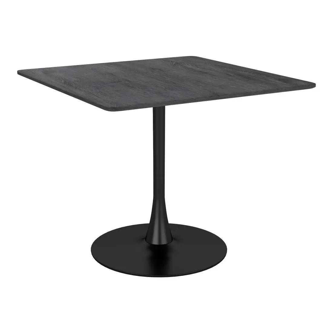 35" Black Square Steel Pedestal Base Dining Table Homeroots Kitchen & Dining