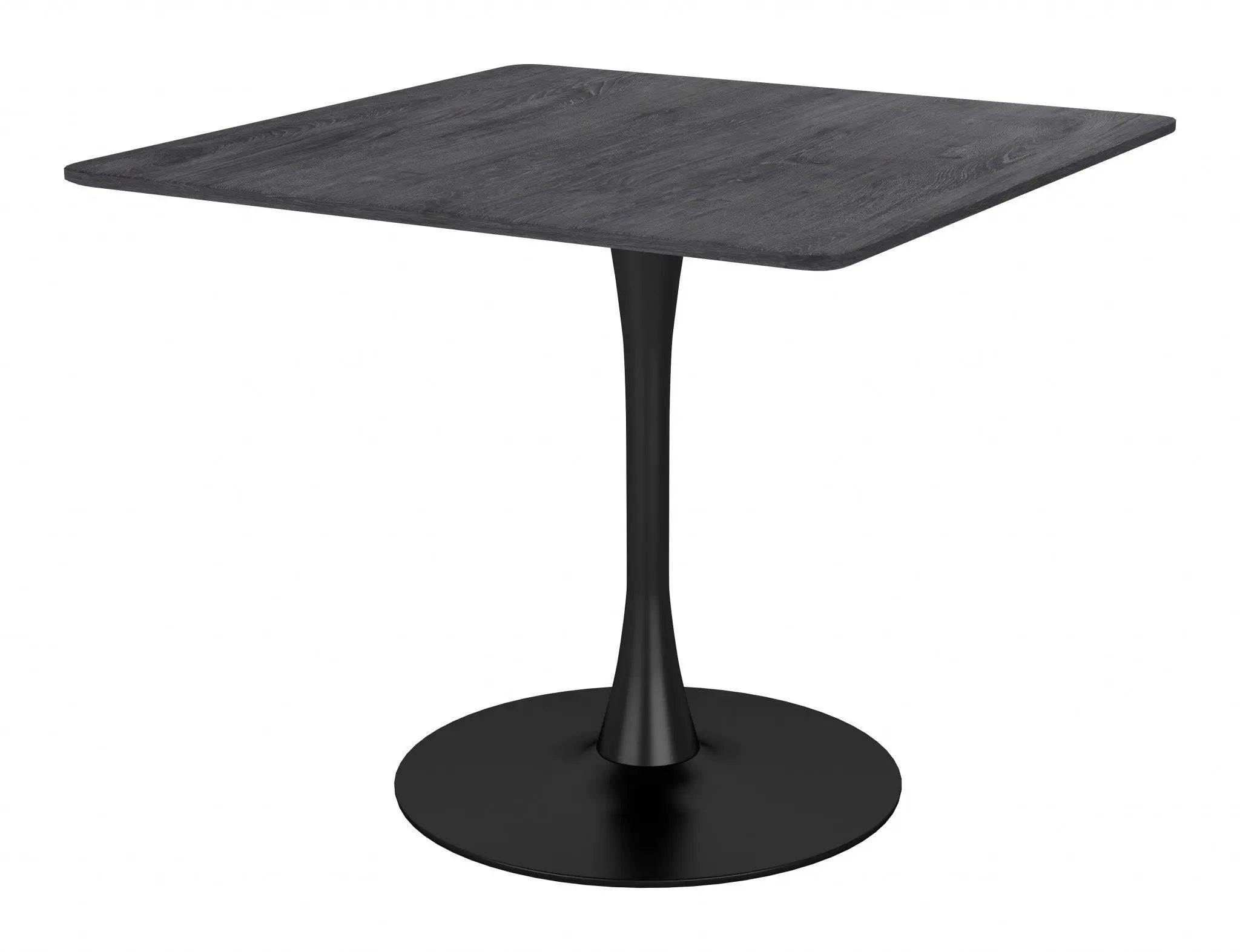 35" Black Square Steel Pedestal Base Dining Table Homeroots Kitchen & Dining