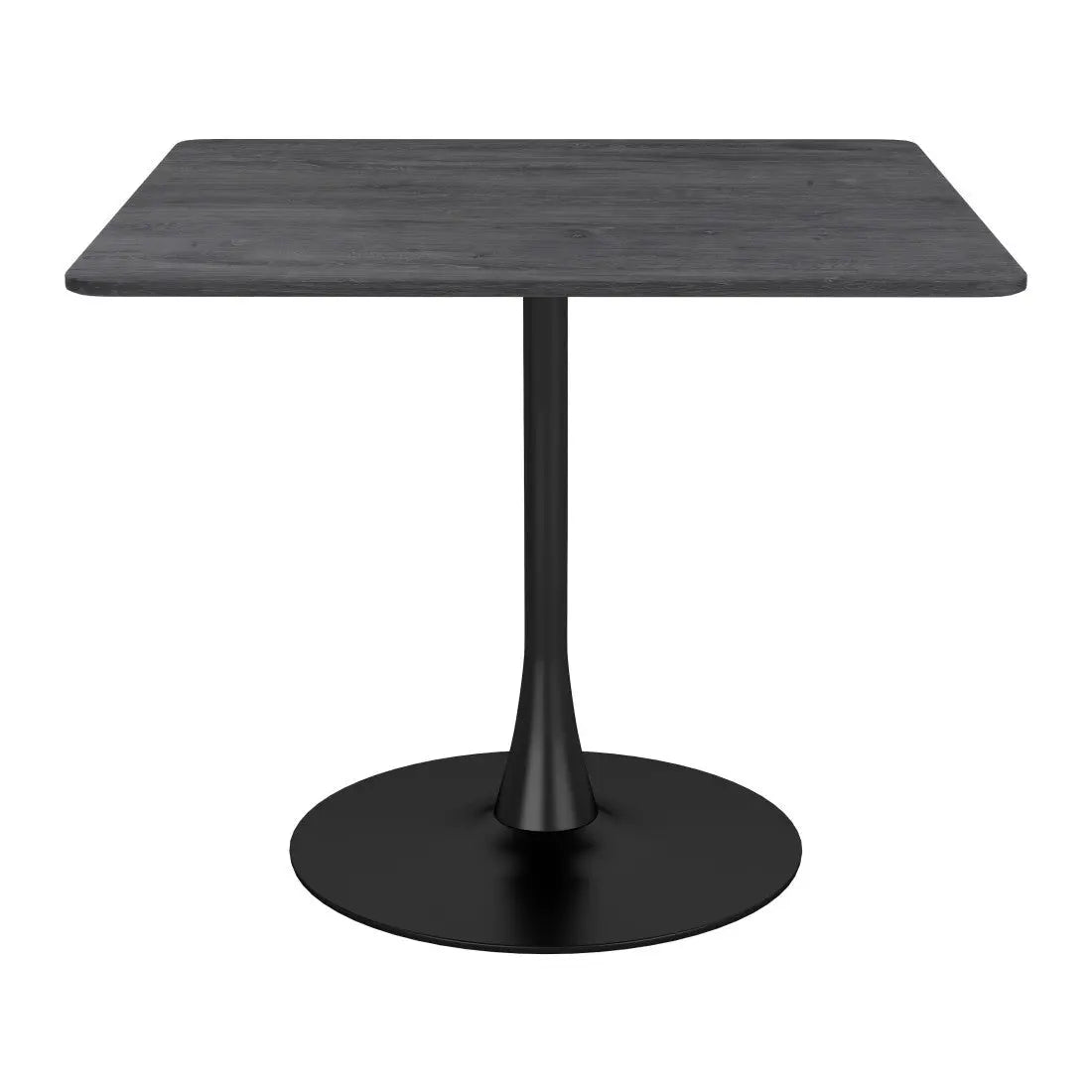 35" Black Square Steel Pedestal Base Dining Table Homeroots Kitchen & Dining