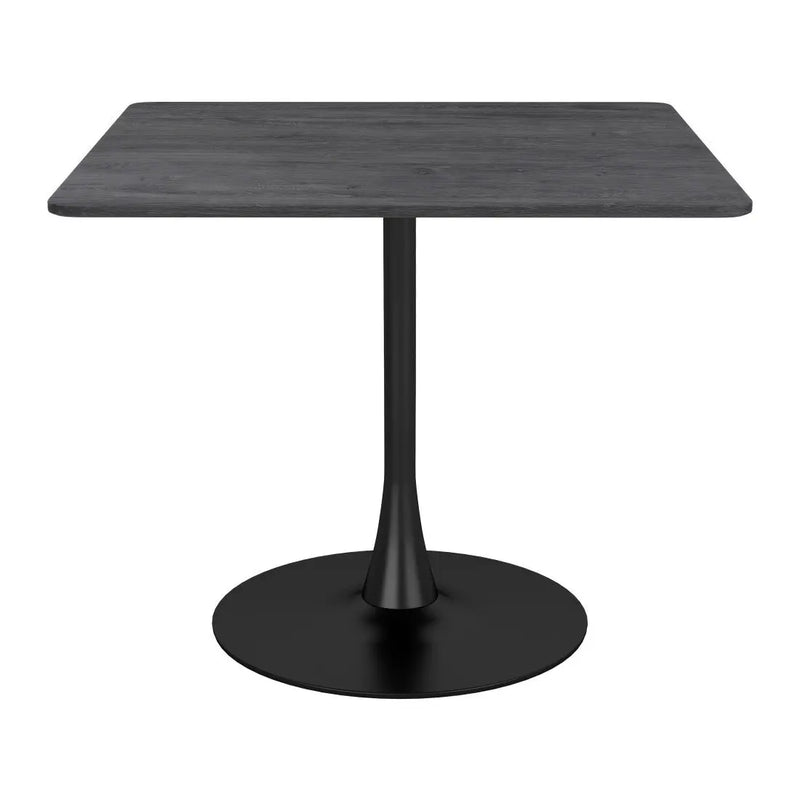 35" Black Square Steel Pedestal Base Dining Table Homeroots Kitchen & Dining
