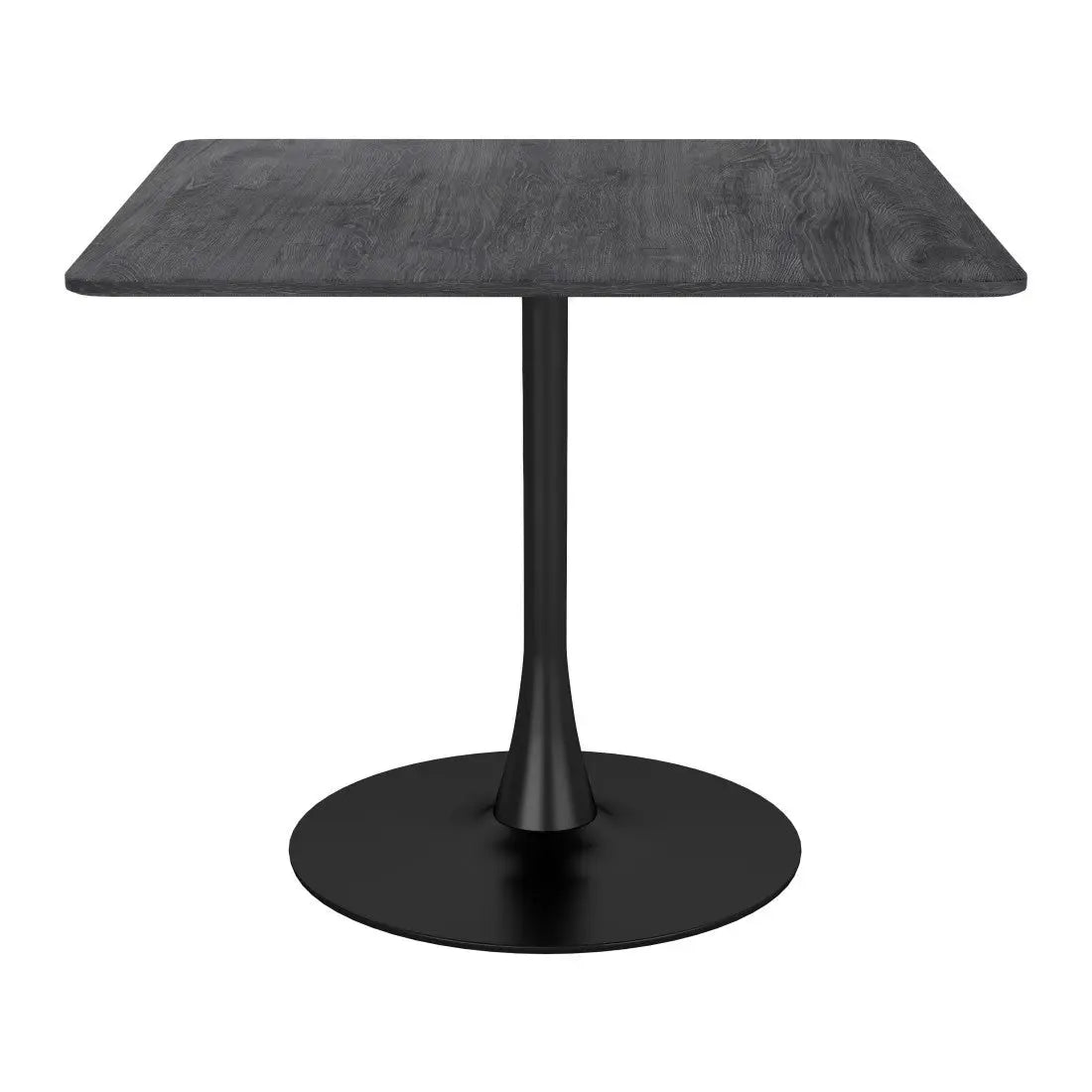 35" Black Square Steel Pedestal Base Dining Table Homeroots Kitchen & Dining