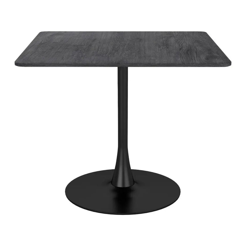 35" Black Square Steel Pedestal Base Dining Table Homeroots Kitchen & Dining