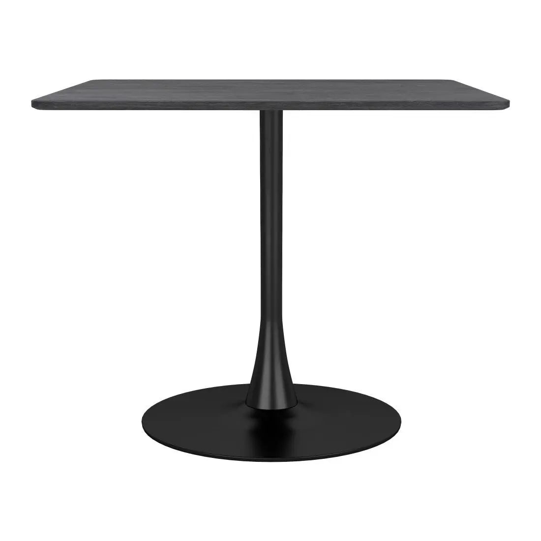 35" Black Square Steel Pedestal Base Dining Table Homeroots Kitchen & Dining