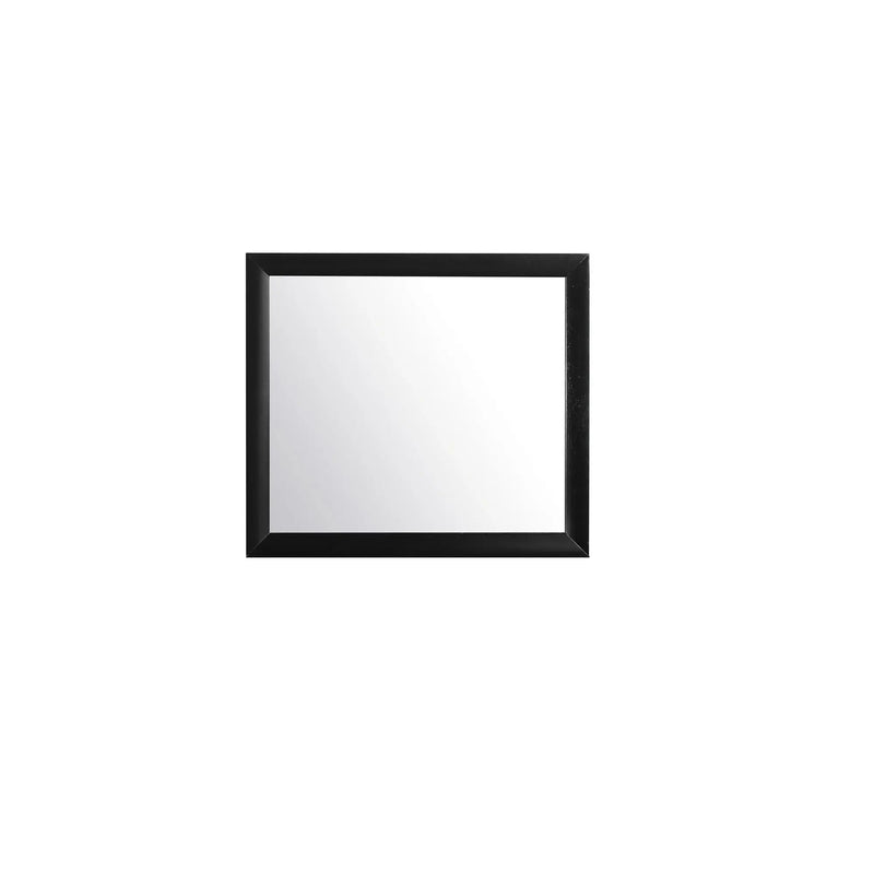 35" Black Wood Framed Accent Mirror Homeroots Bed & Bath