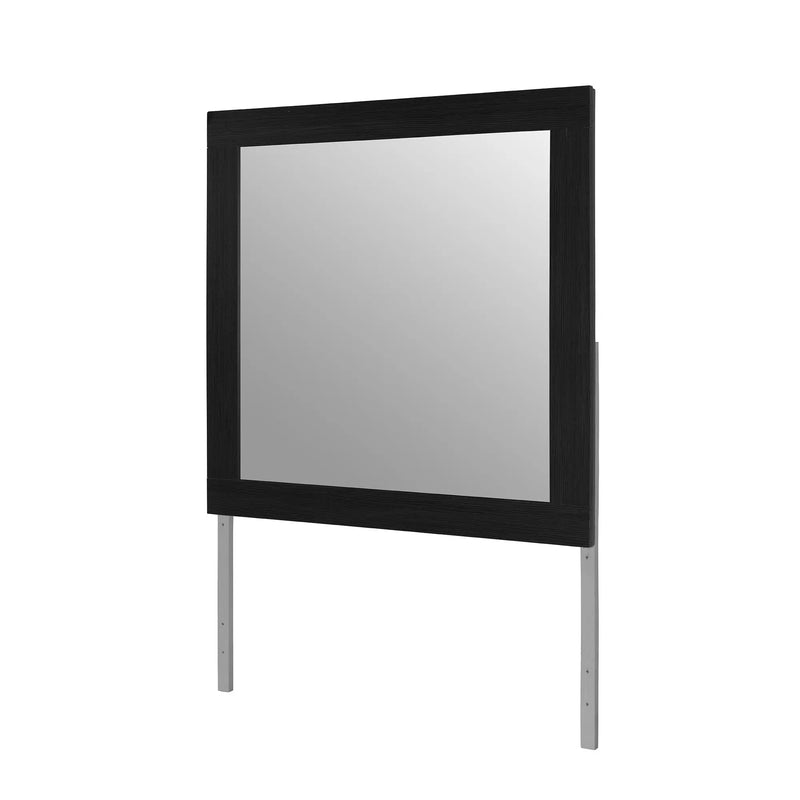 35" Black Wood Square Mounted Framed Dresser Mirror Homeroots Bed & Bath