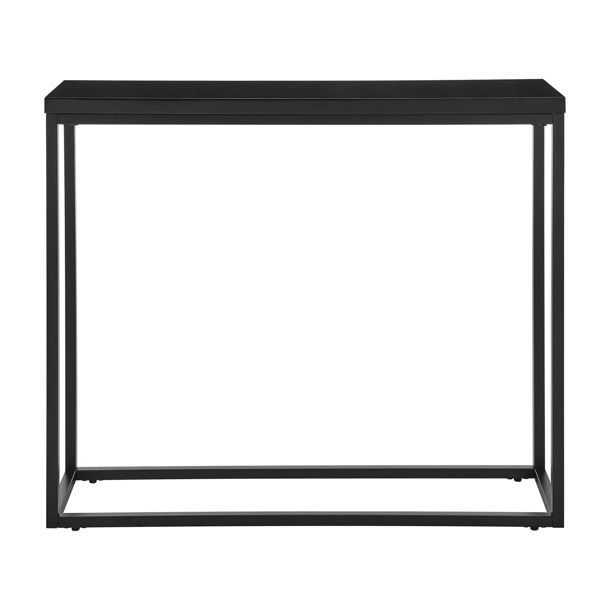 35" Black Wood and Steel Frame Console Table Homeroots Living Room