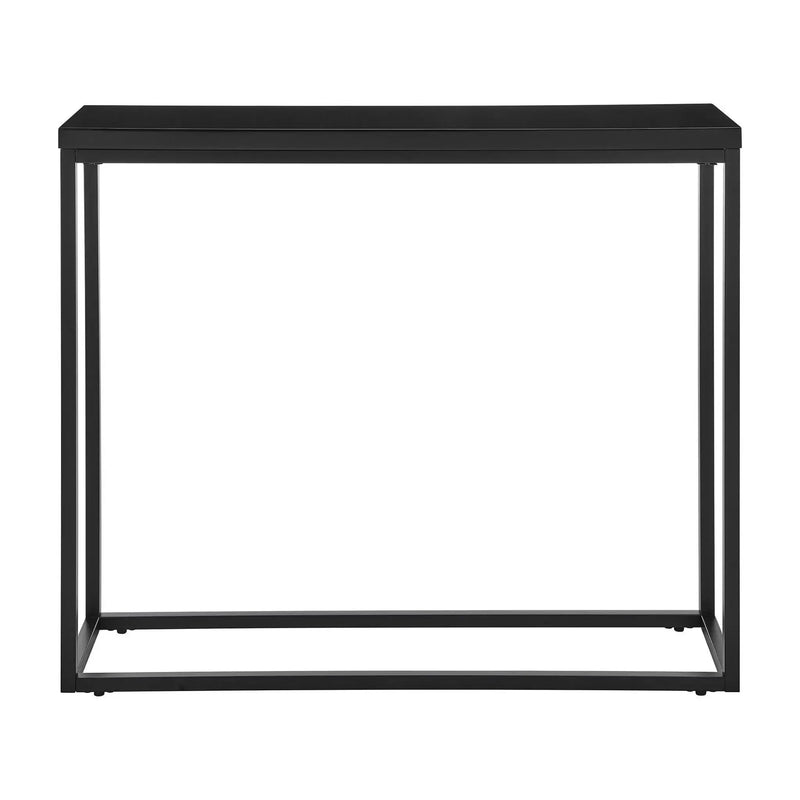 35" Black Wood and Steel Frame Console Table Homeroots Living Room