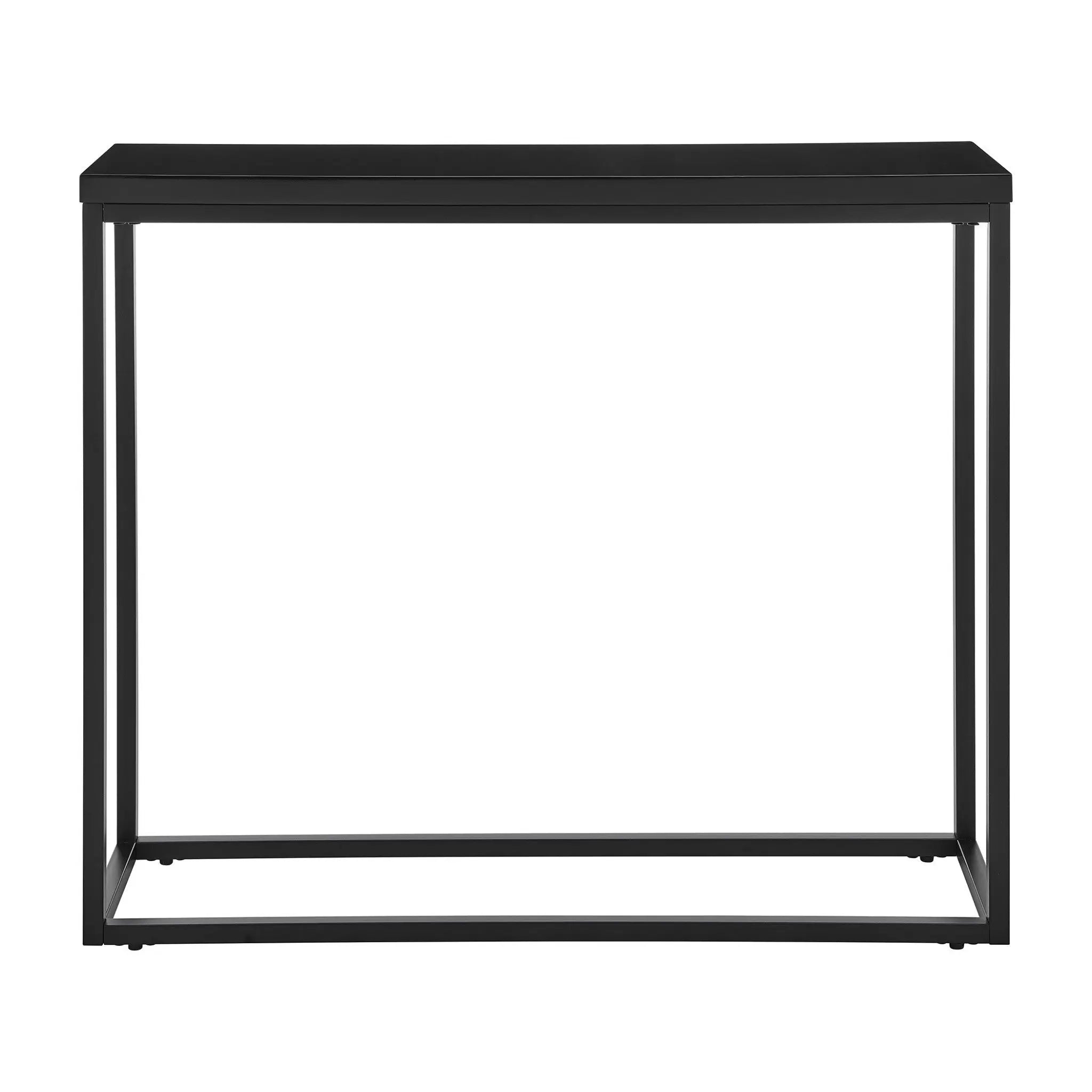 35" Black Wood and Steel Frame Console Table Homeroots Living Room
