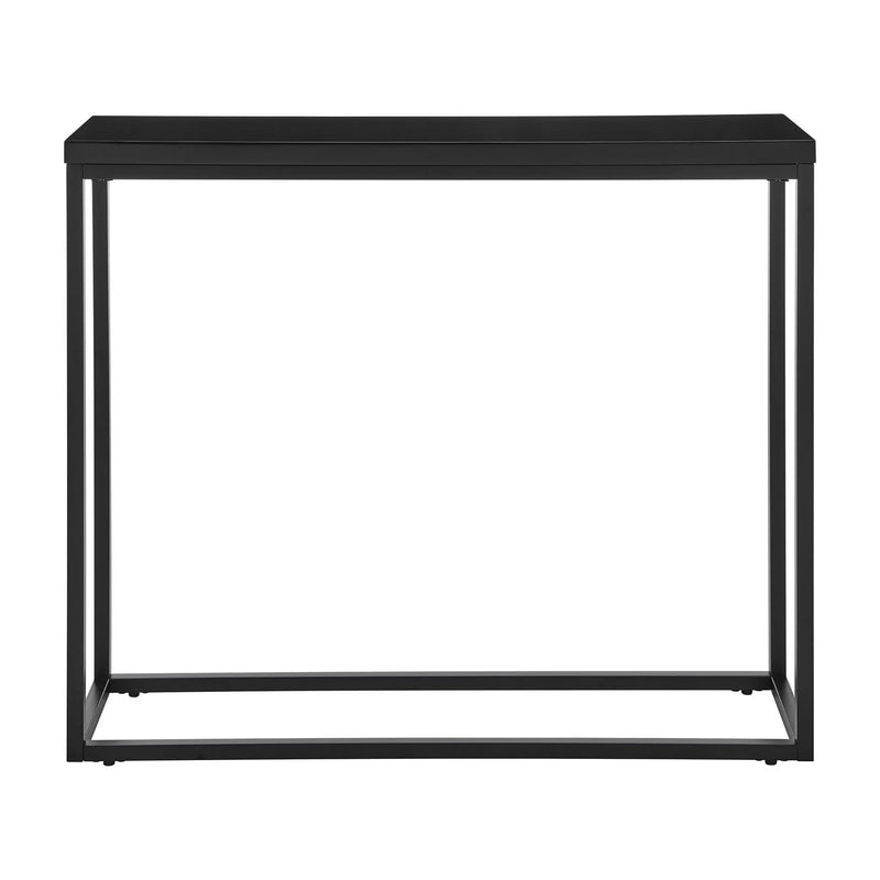 35" Black Wood and Steel Frame Console Table Homeroots Living Room