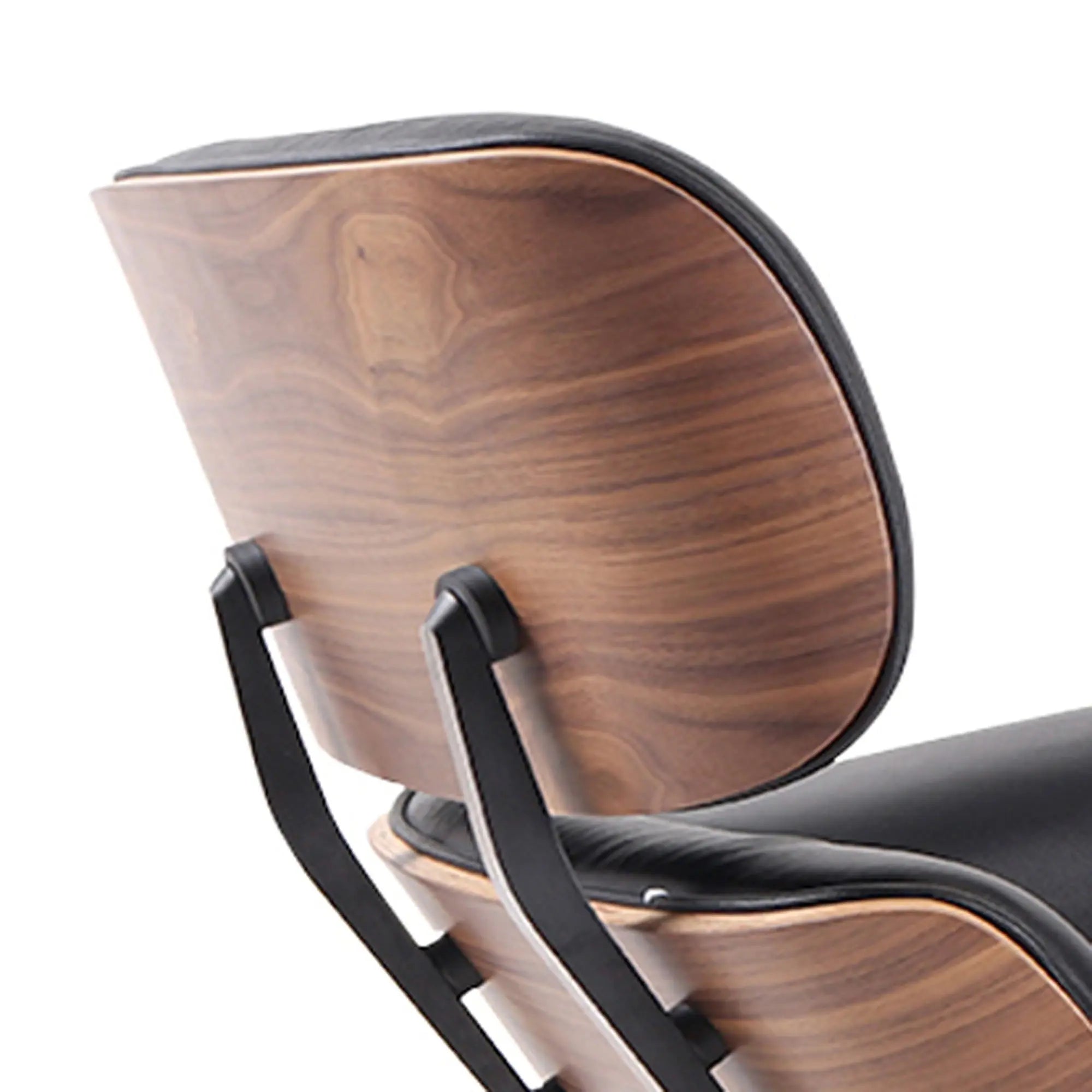 35" Black and Brown Genuine Leather Tufted Swivel Lounge Chair With Ottoman Homeroots Living Room