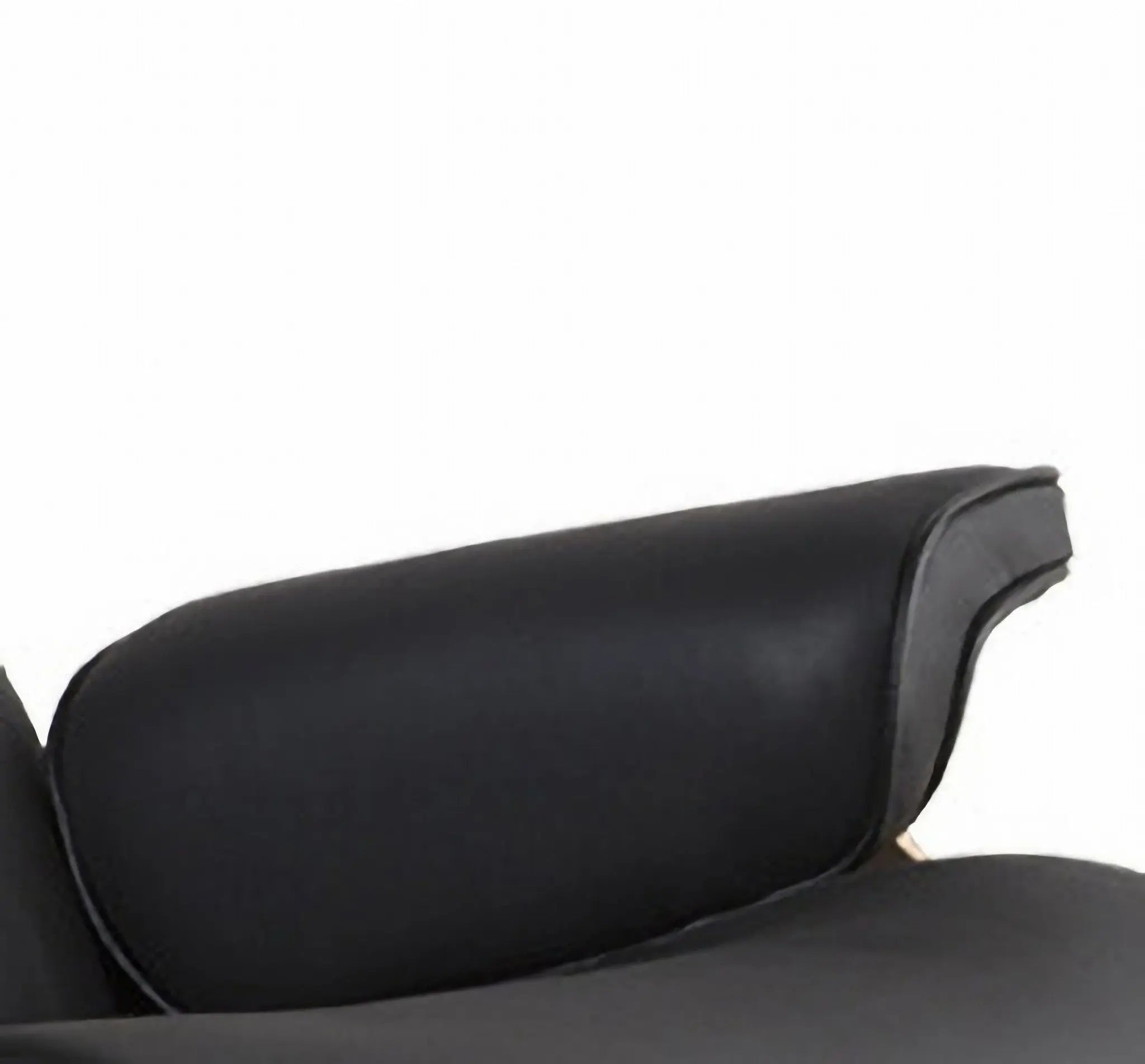 35" Black and Brown Genuine Leather Tufted Swivel Lounge Chair With Ottoman Homeroots Living Room
