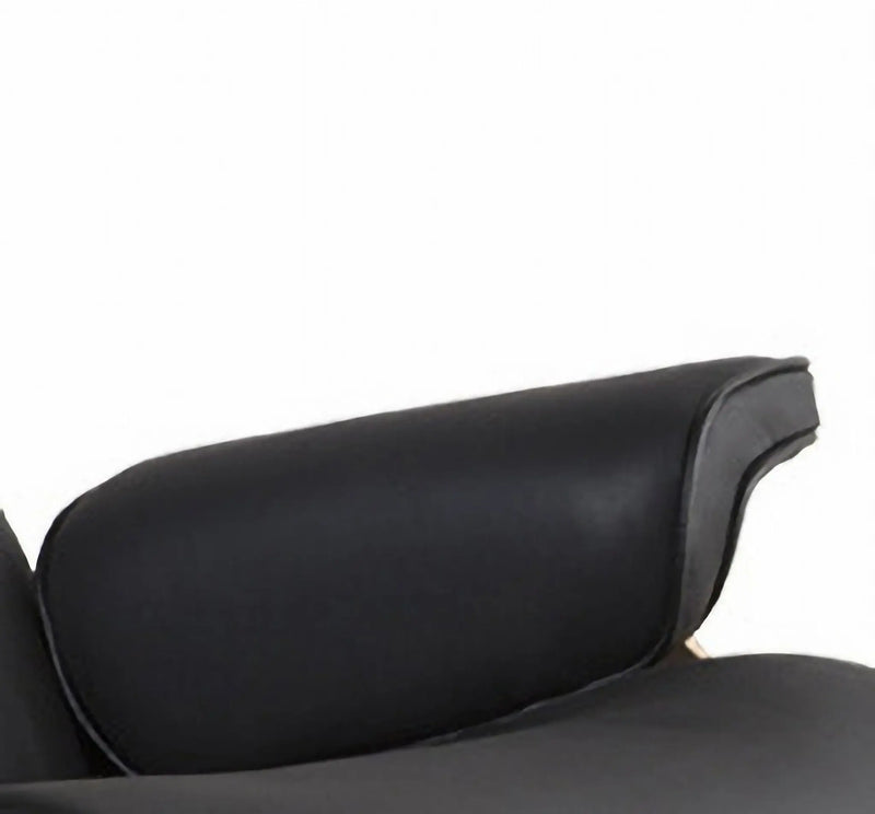 35" Black and Brown Genuine Leather Tufted Swivel Lounge Chair With Ottoman Homeroots Living Room