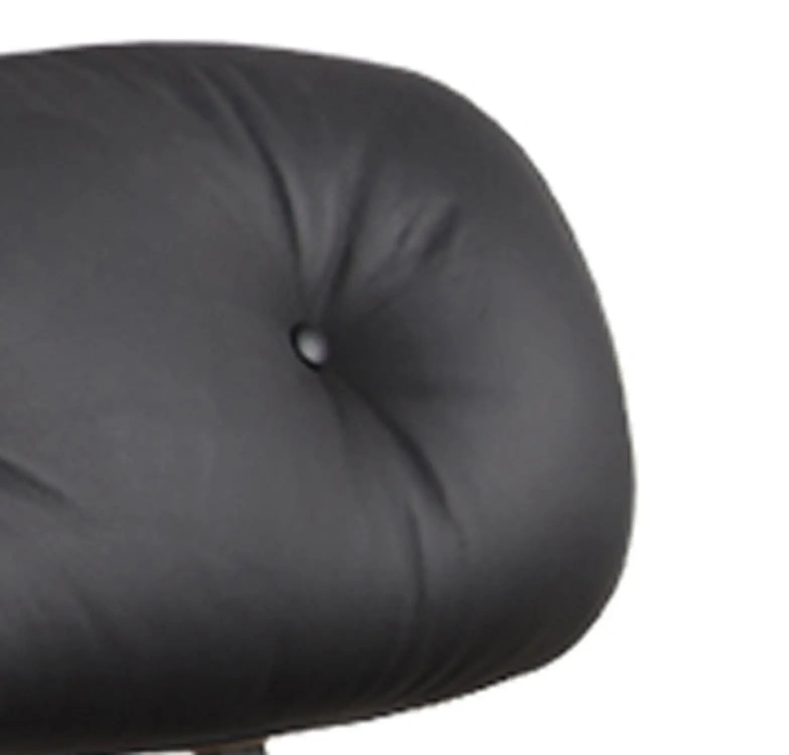 35" Black and Brown Genuine Leather Tufted Swivel Lounge Chair With Ottoman Homeroots Living Room