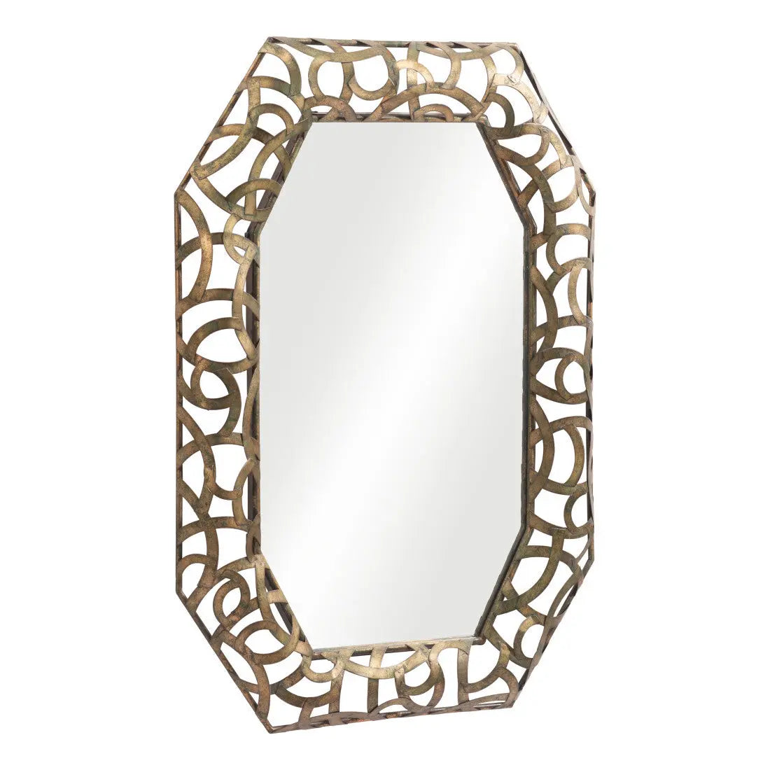 35" Bronze Octagonal Steel Framed Accent Mirror Homeroots Bed & Bath