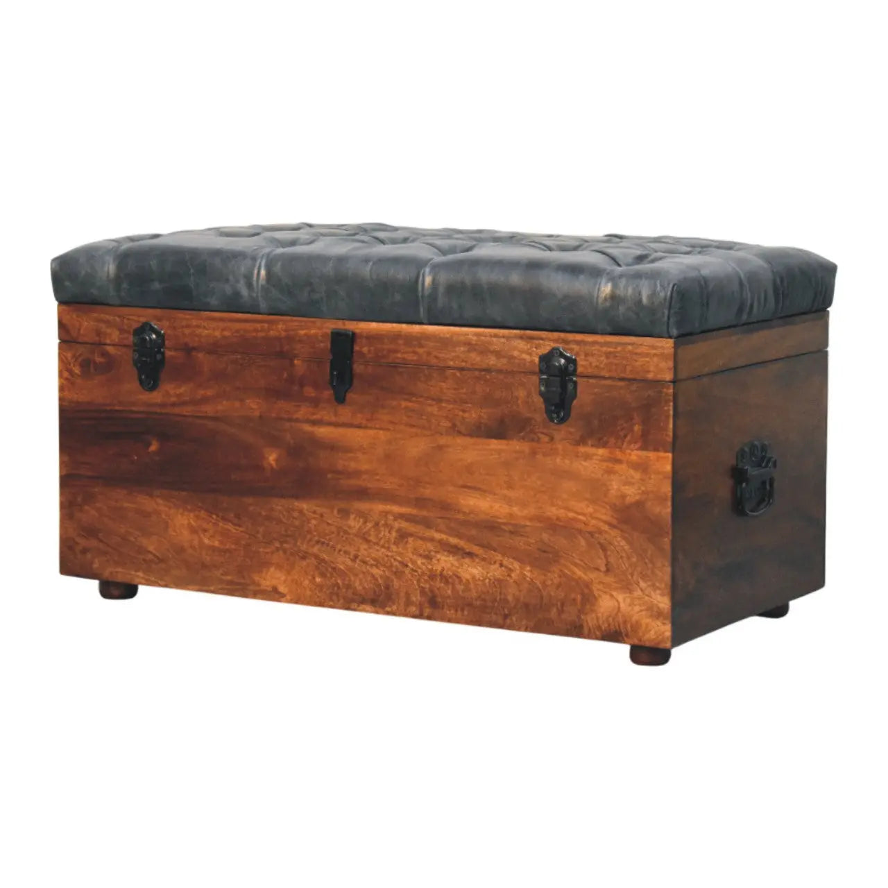 35" Brown Solid Wood Storage Bench Homeroots Outdoor