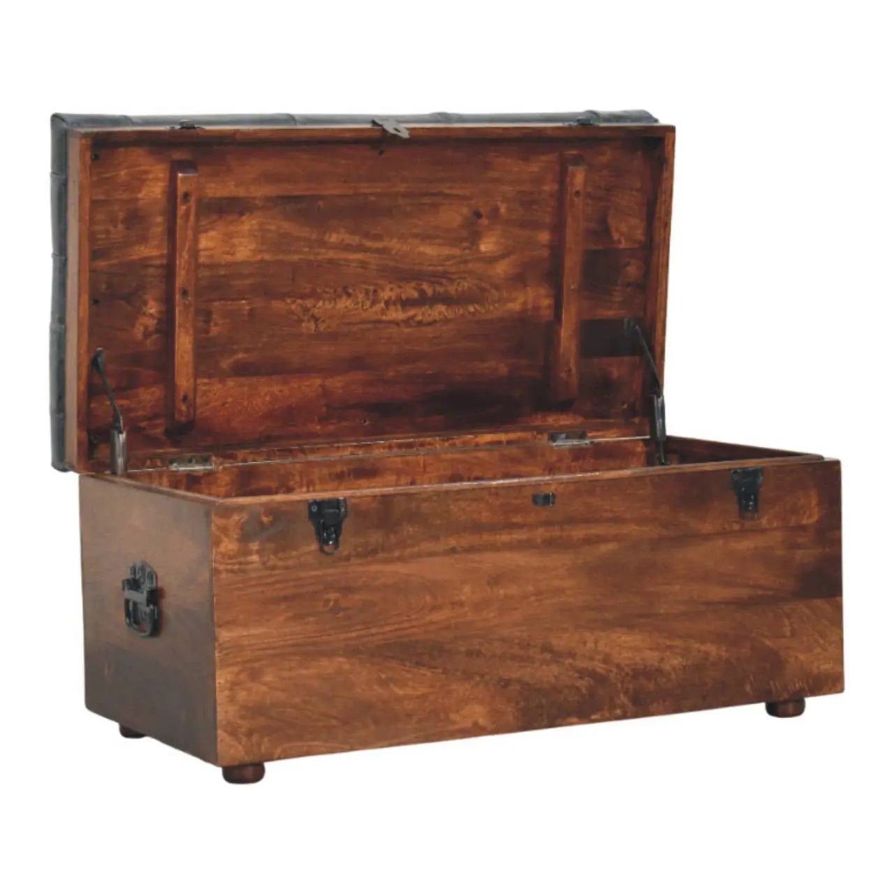 35" Brown Solid Wood Storage Bench Homeroots Outdoor