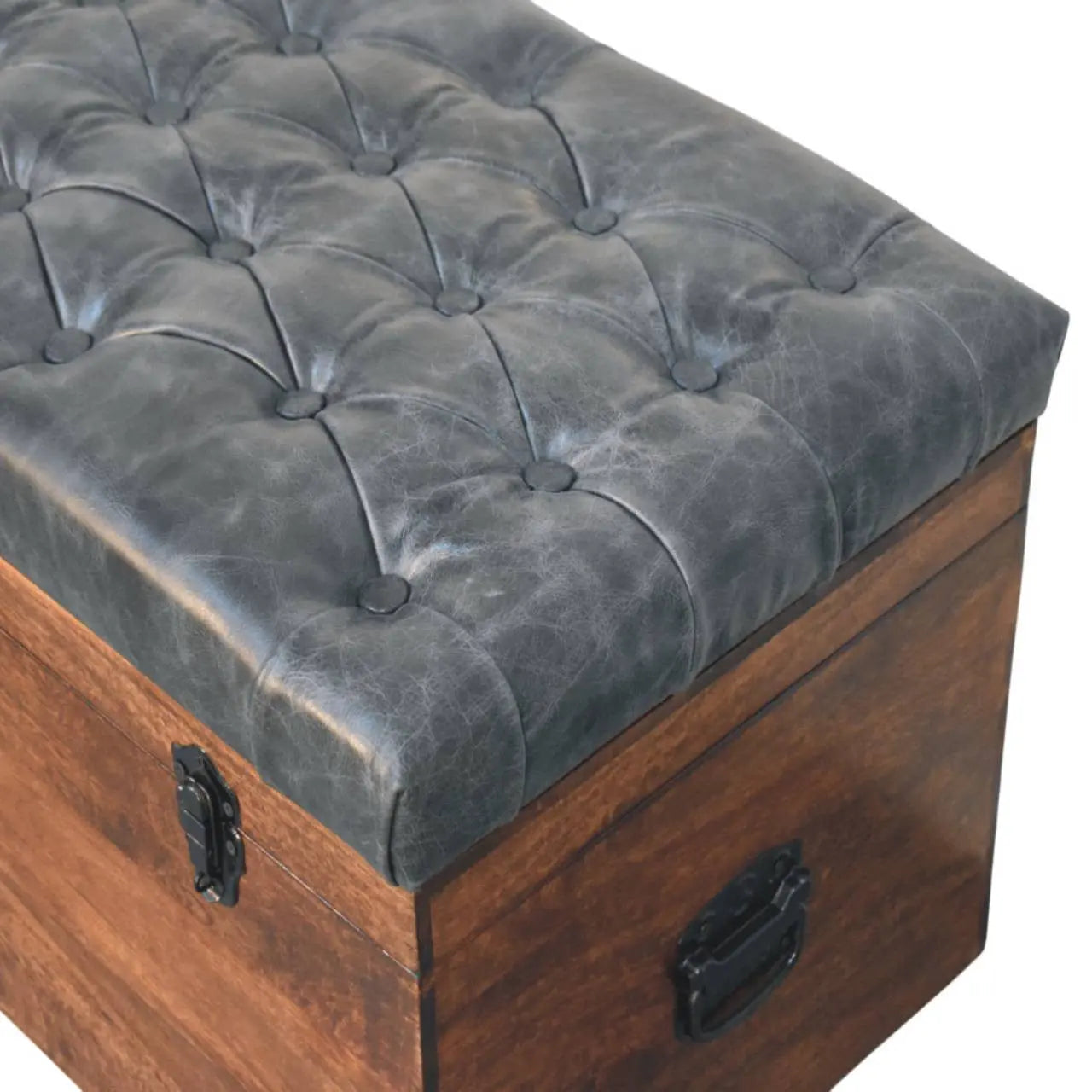 35" Brown Solid Wood Storage Bench Homeroots Outdoor