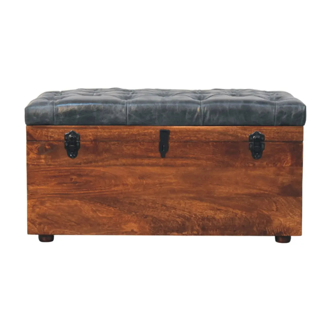 35" Brown Solid Wood Storage Bench Homeroots Outdoor