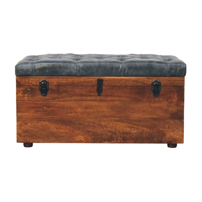 35" Brown Solid Wood Storage Bench Homeroots Outdoor