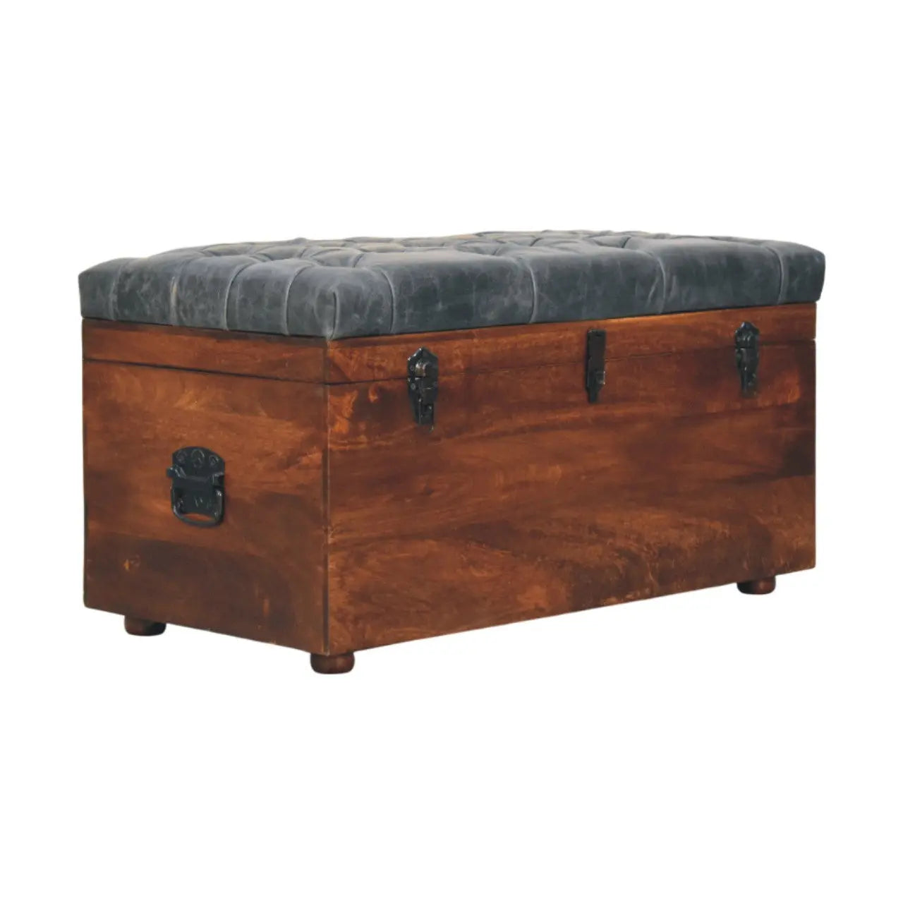 35" Brown Solid Wood Storage Bench Homeroots Outdoor