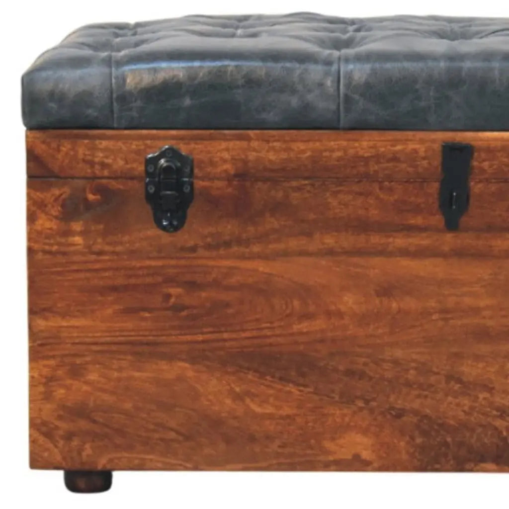 35" Brown Solid Wood Storage Bench Homeroots Outdoor