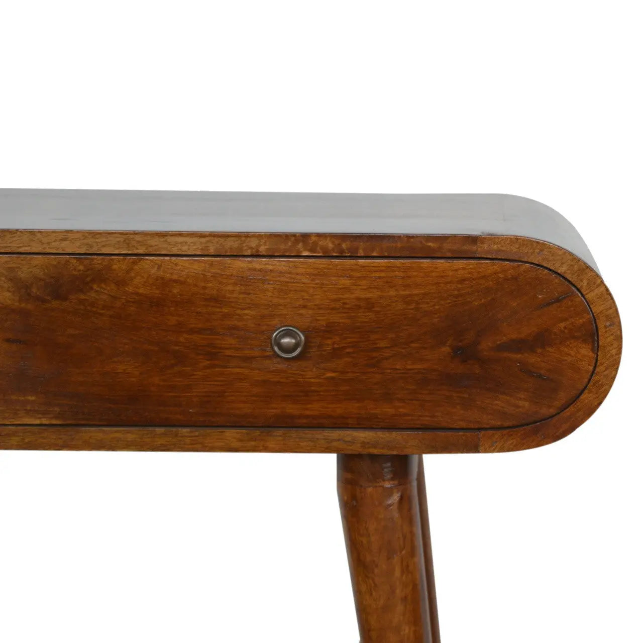 35" Chestnut Solid Wood Console Table With Two Drawers Homeroots Living Room