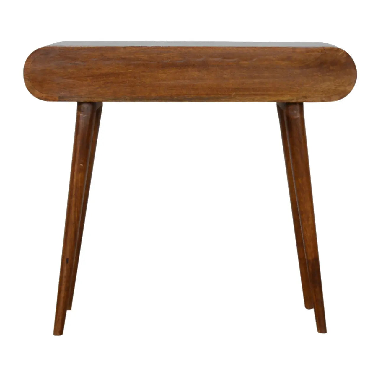 35" Chestnut Solid Wood Console Table With Two Drawers Homeroots Living Room