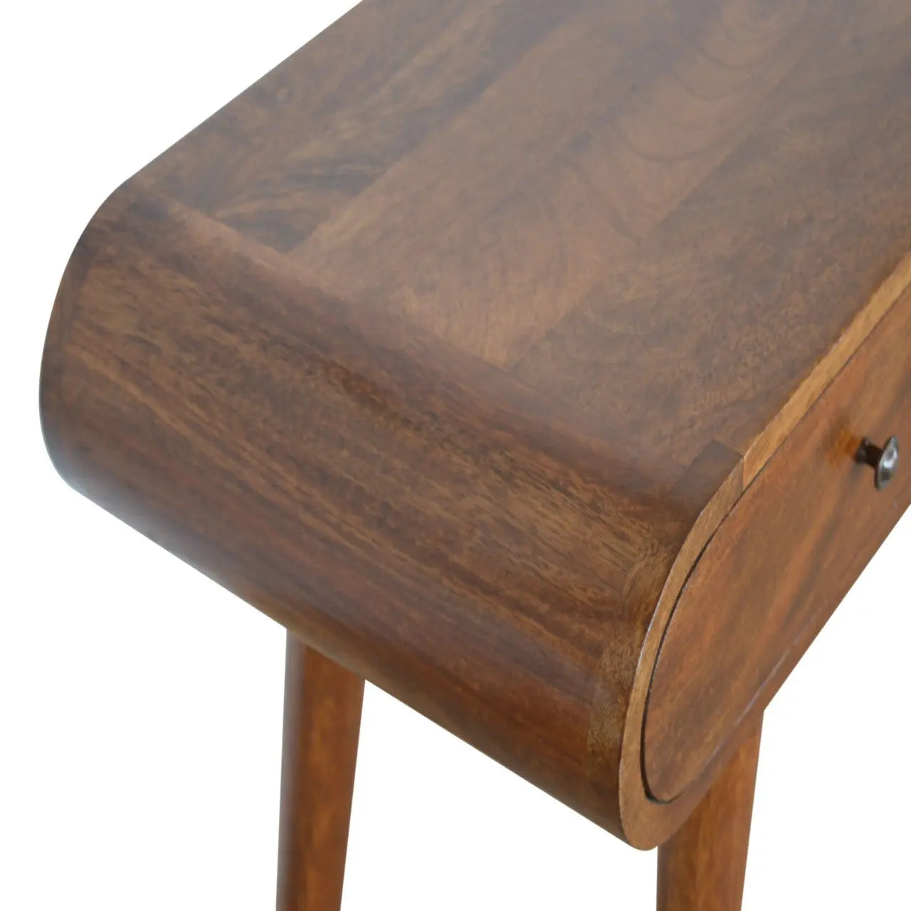35" Chestnut Solid Wood Console Table With Two Drawers Homeroots Living Room