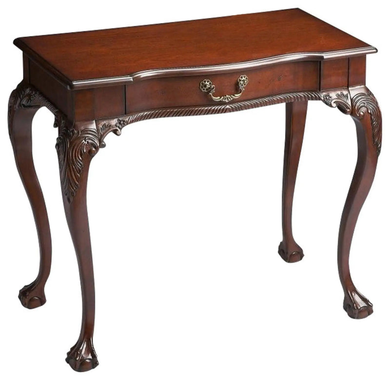 35" Dark Brown Writing Desk Homeroots Office
