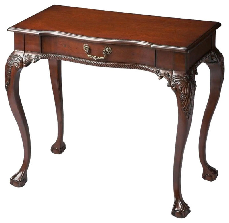 35" Dark Brown Writing Desk Homeroots Office