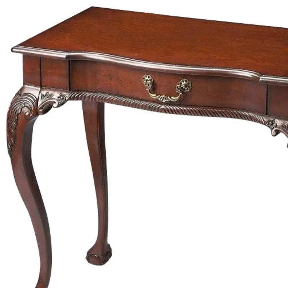 35" Dark Brown Writing Desk Homeroots Office
