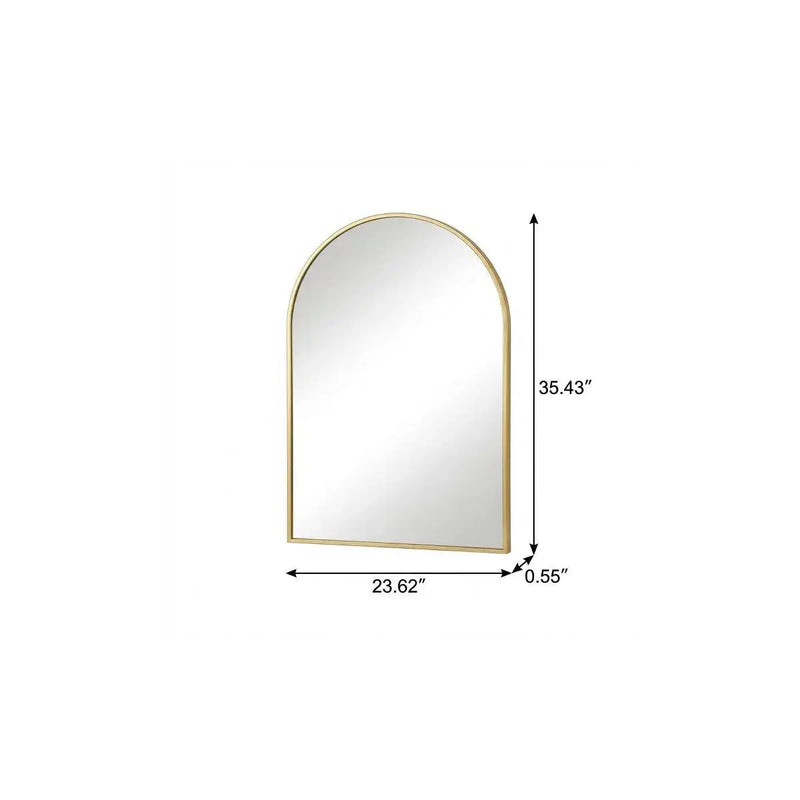 35" Gold Aluminum Arch Framed Accent Mirror Homeroots Bed & Bath
