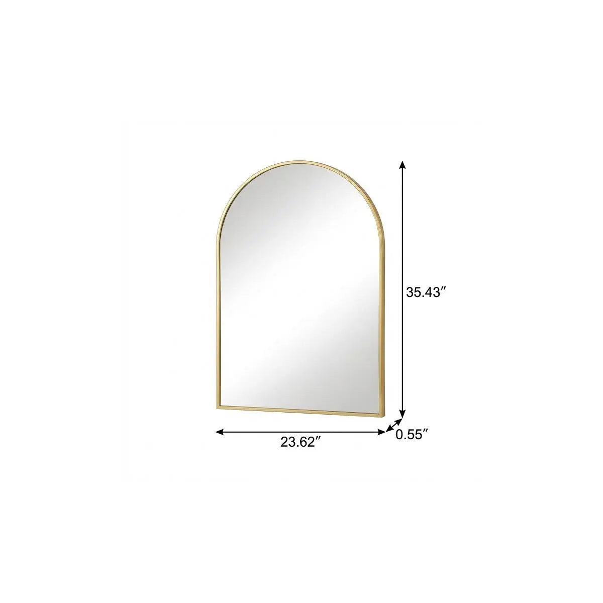 35" Gold Aluminum Arch Framed Accent Mirror Homeroots Bed & Bath