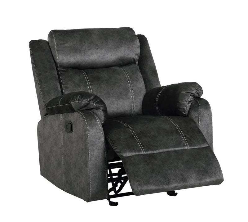 35" Granite Gray Fabric Manual Recliner Homeroots Living Room