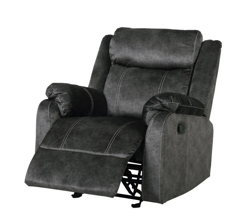 35" Granite Gray Fabric Manual Recliner Homeroots Living Room