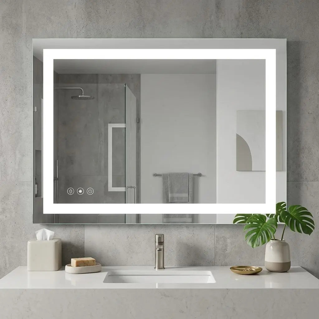 35" Lighted Frameless Bathroom Vanity Mirror Homeroots Bed & Bath