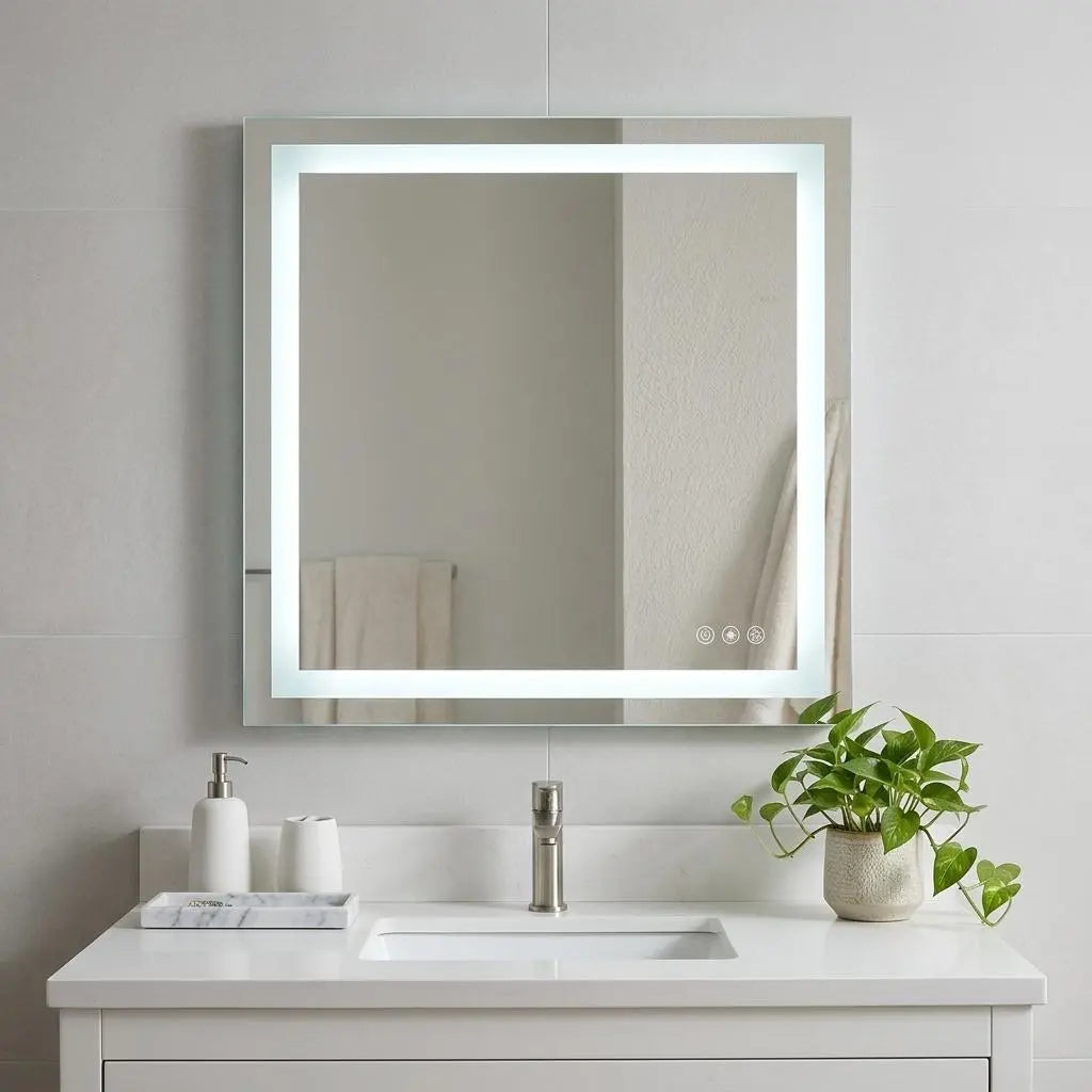 35" Lighted Frameless Bathroom Vanity Mirror Homeroots Bed & Bath