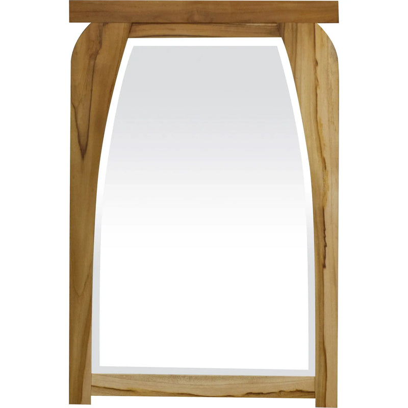 35" Natural Solid Wood Framed Accent Mirror Homeroots Bed & Bath