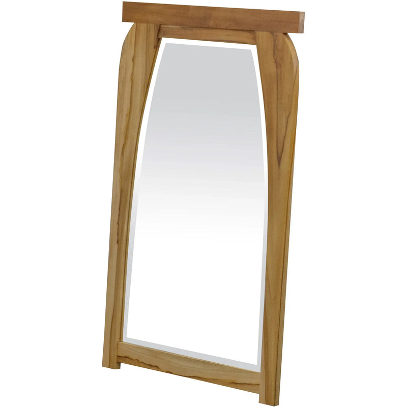 35" Natural Solid Wood Framed Accent Mirror Homeroots Bed & Bath