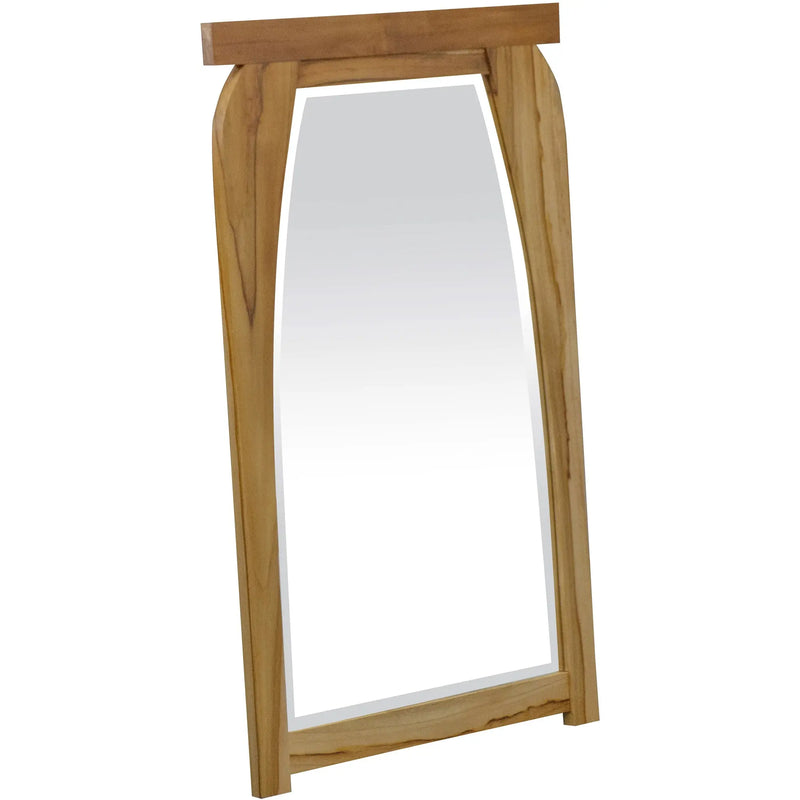 35" Natural Solid Wood Framed Accent Mirror Homeroots Bed & Bath
