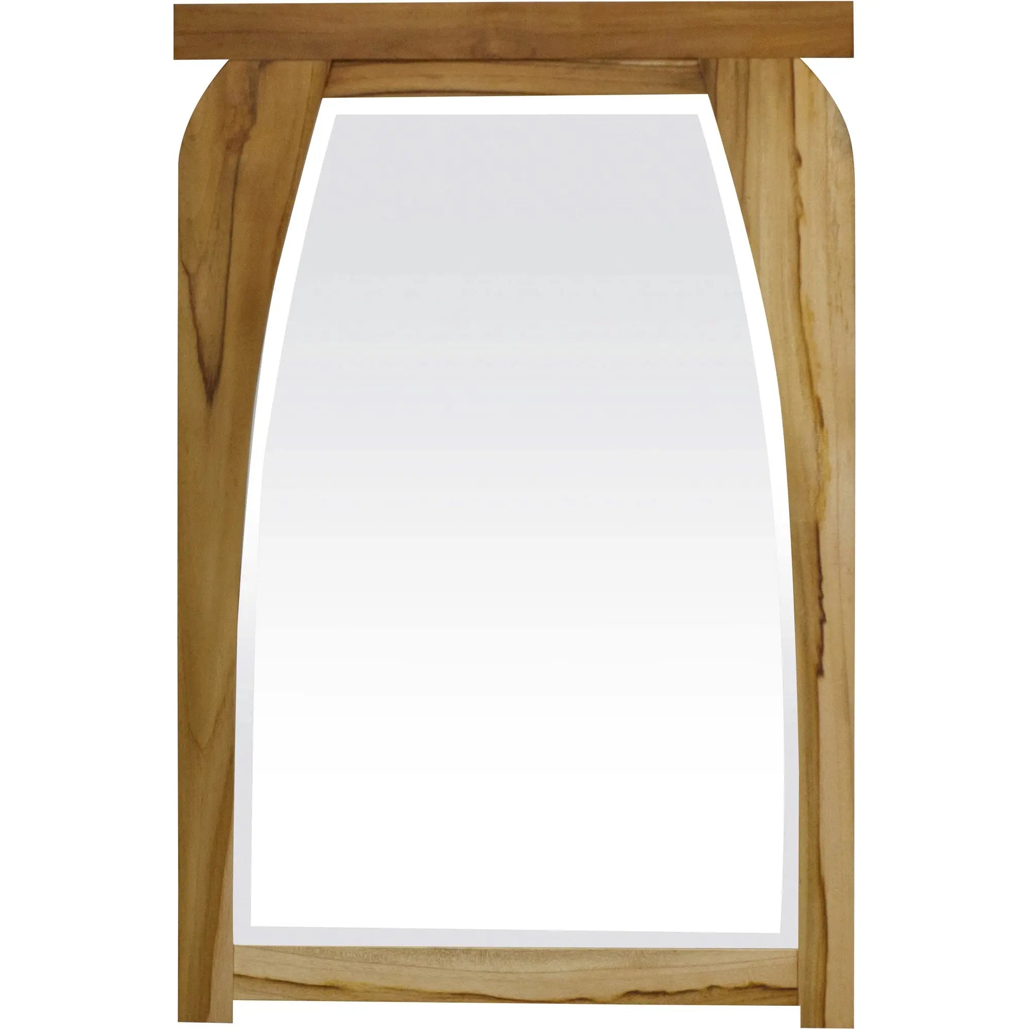 35" Natural Solid Wood Framed Accent Mirror Homeroots Bed & Bath