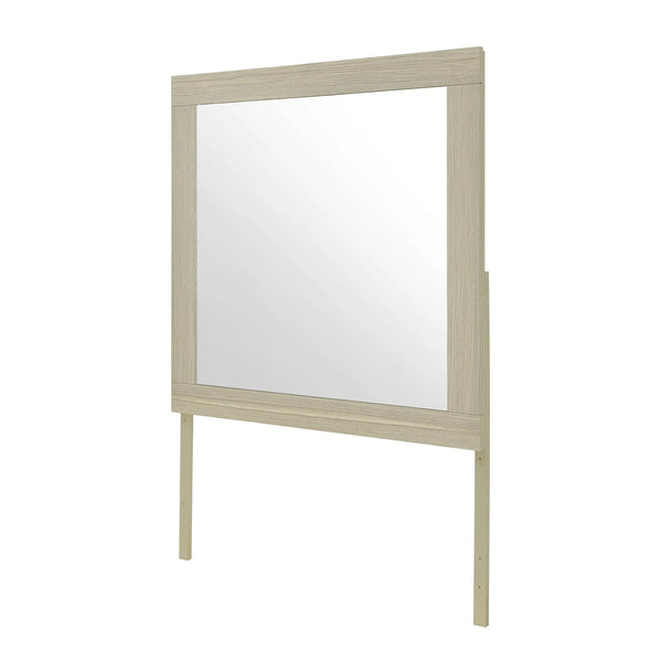 35" Natural Wood Square Frame Mounted Dresser Mirror Homeroots Bed & Bath