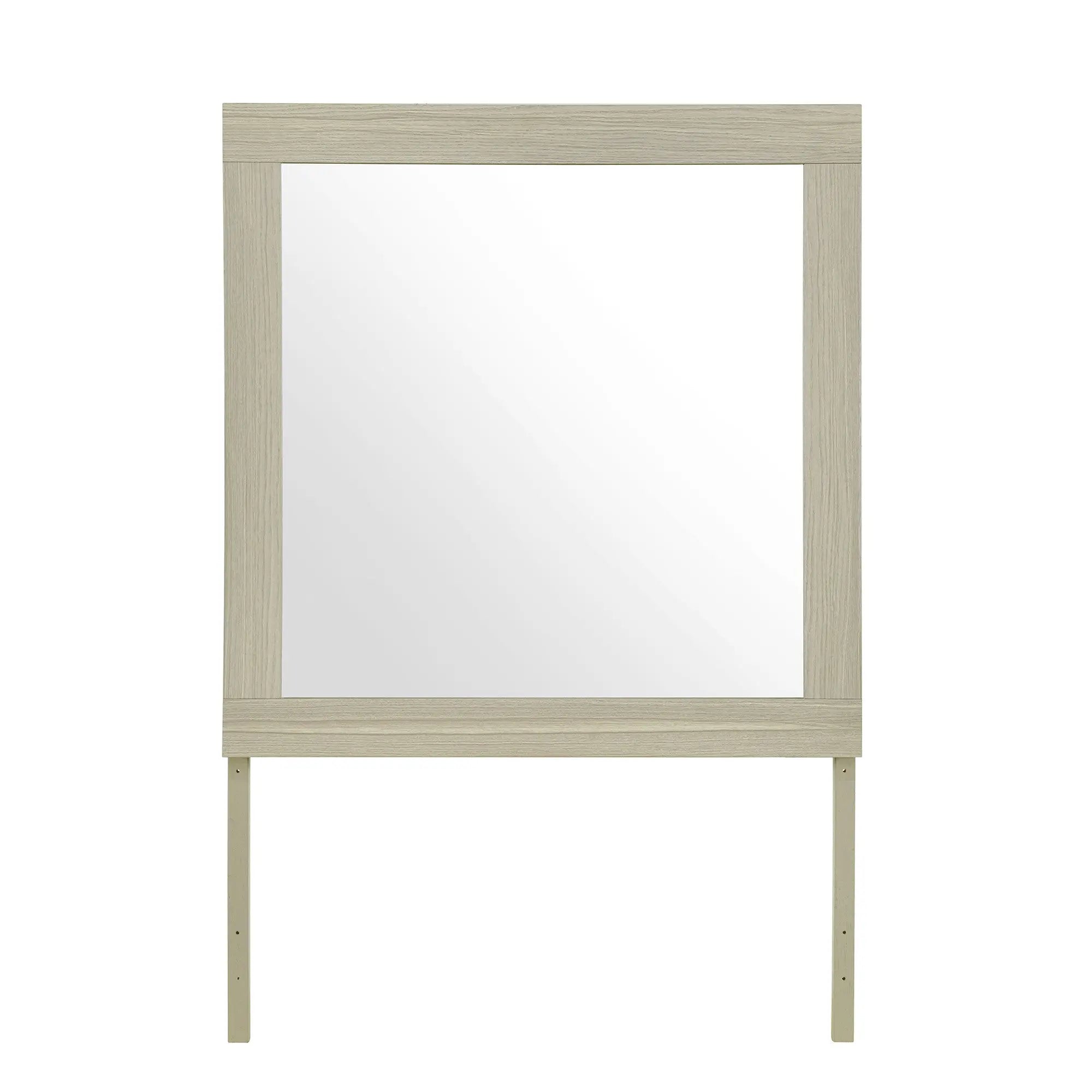 35" Natural Wood Square Frame Mounted Dresser Mirror Homeroots Bed & Bath