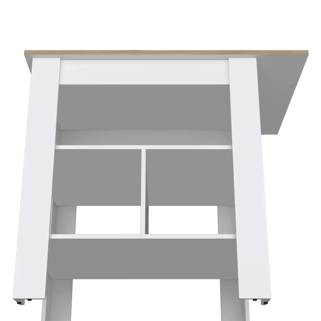 35" Natural and White Wood Kitchen Island With Storage Homeroots Kitchen & Dining